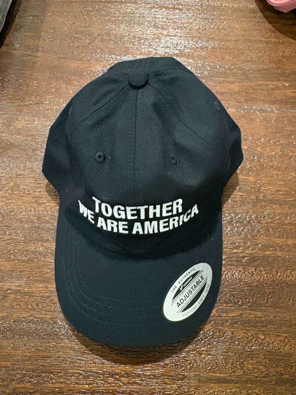 Together We Are America  Adjustable Yupoong Black Baseball Cap Hat NEW
